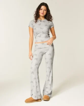 Always Cozy Knit Foldover Waist Flare -housut