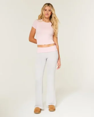 Always Cozy Knit Foldover Waist Flare -housut