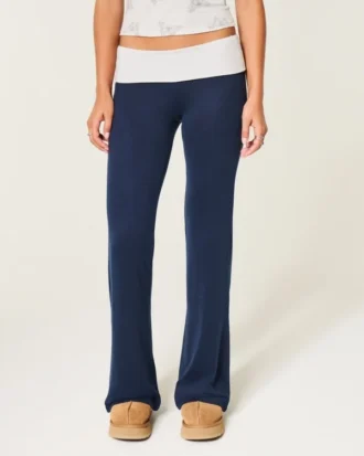 Always Cozy Knit Foldover Waist Flare -housut