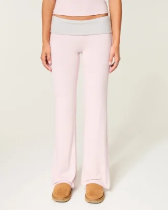 Always Cozy Knit Foldover Waist Flare -housut