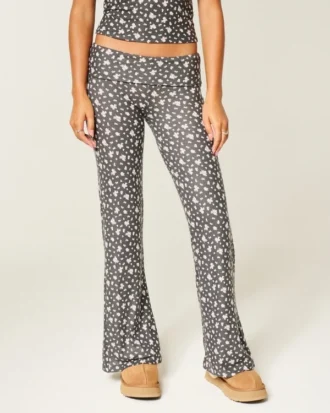 Always Cozy Knit Foldover Waist Flare -housut