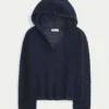 Beachy-tyylinen virkattu huppari, V-kaulus