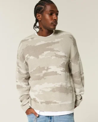 Boxy Camo Crew -villapaita