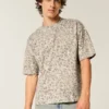 Boxy Crop Heavyweight Leopard Print Crew T-paita