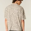 Boxy Crop Heavyweight Leopard Print Crew T-paita