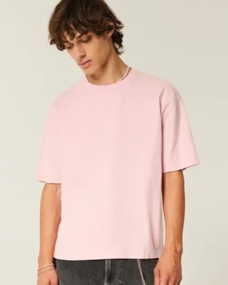 Boxy Crop Heavyweight Washed Crew T-paita