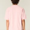 Boxy Crop Heavyweight Washed Crew T-paita