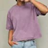 Boxy Crop Heavyweight Washed Crew T-paita