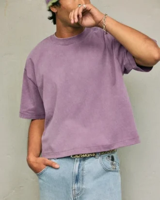 Boxy Crop Heavyweight Washed Crew T-paita Boxy Crop Heavyweight Washed Crew T-paita