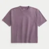 Boxy Crop Heavyweight Washed Crew T-paita