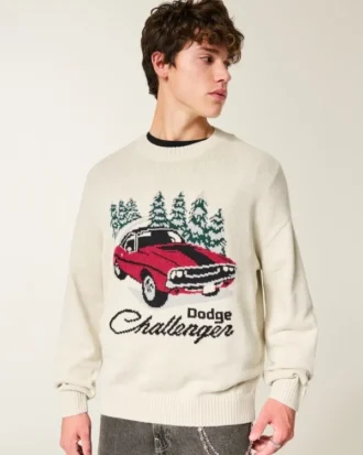 Boxy Dodge Challenger -graafinen neulepusero