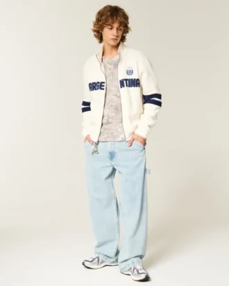 Boxy Half-Zip Argentina Graphic -huppari