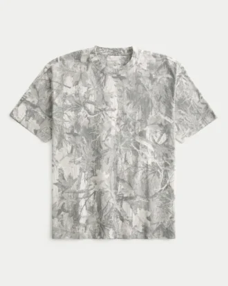 Boxy Heavyweight Camo Crew T-paita