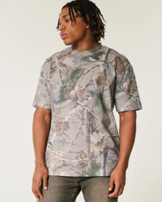 Boxy Heavyweight Camo Crew T-paita