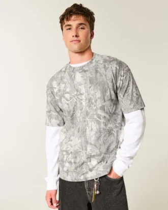 Boxy Heavyweight Camo Crew T-paita