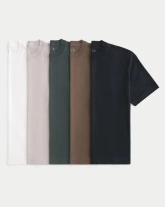 Boxy Heavyweight Cotton Crew T-paita, 5 kpl