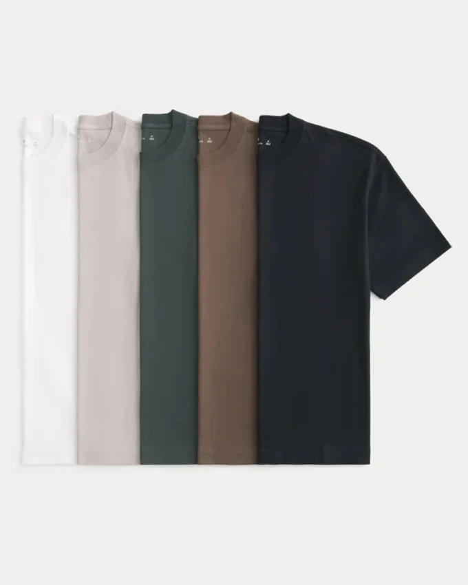 Boxy Heavyweight Cotton Crew T-paita, 5 kpl