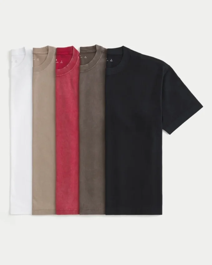Boxy Heavyweight Crew T-paita, 5 kpl