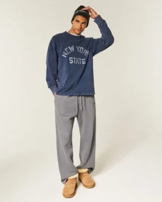 Boxy Heavyweight Long-Sleeve New York State Graphic Tee Boxy Heavyweight Long-Sleeve New York State Graphic Tee