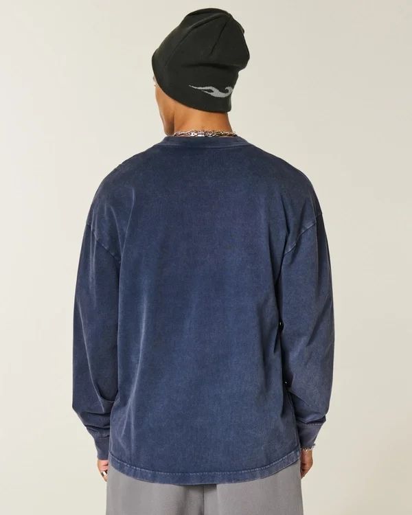 Boxy Heavyweight Long-Sleeve New York State Graphic Tee Boxy Heavyweight Long-Sleeve New York State Graphic Tee