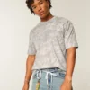 Boxy Heavyweight Micro Logo Crew T-paita