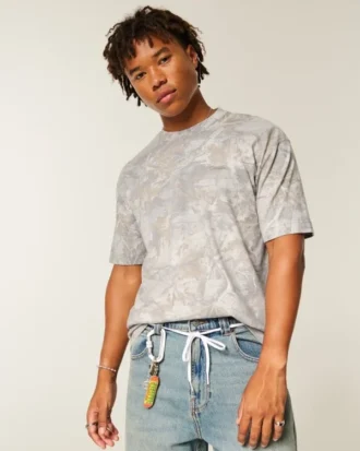 Boxy Heavyweight Micro Logo Crew T-paita
