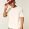Boxy Heavyweight Micro Logo Crew T-paita