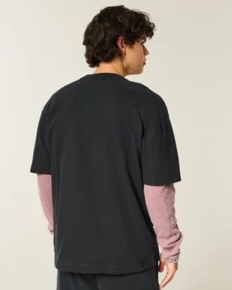 Boxy Heavyweight Micro Logo Crew T-paita