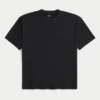 Boxy Heavyweight Micro Logo Crew T-paita