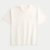 Boxy Heavyweight Micro Logo Crew T-paita