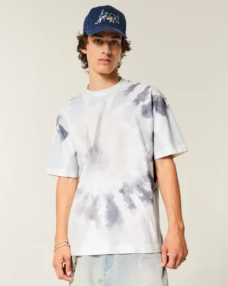 Boxy Heavyweight Tie-Dye Cotton Crew T-paita