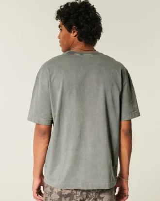 Boxy Heavyweight Washed Cotton Crew T-paita