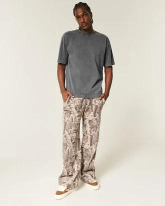 Boxy Heavyweight Washed Cotton Crew T-paita