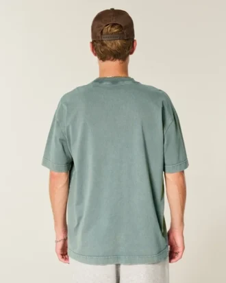 Boxy Heavyweight Washed Cotton Crew T-paita