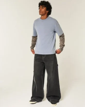 Boxy Heavyweight Washed Cotton Crew T-paita
