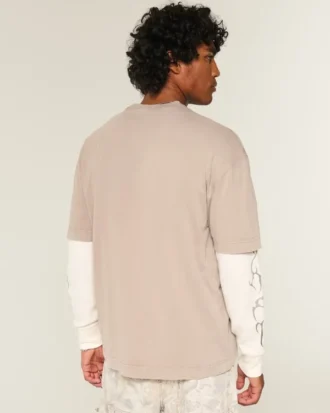 Boxy Heavyweight Washed Cotton Crew T-paita