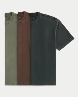 Boxy Heavyweight Washed Cotton Crew T-paita, 3 kpl