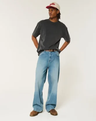 Boxy Heavyweight Washed Crew T-paita