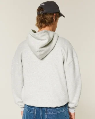Boxy-mallinen vetoketjullinen huppari Boxy-mallinen vetoketjullinen huppari