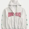Boxy Ohio State University Buckeyes -grafiikka, vetoketjullinen huppari