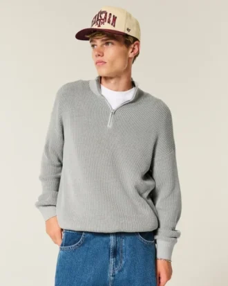 Boxy Quarter-Zip -villapaita Boxy Quarter-Zip -villapaita