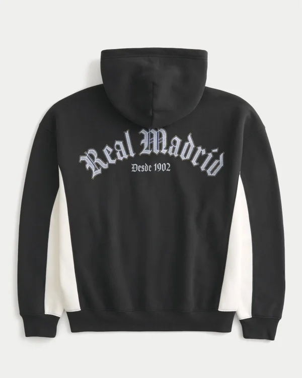 Boxy Real Madrid CF -grafiikkahuppari vetoketjulla Boxy Real Madrid CF -grafiikkahuppari vetoketjulla