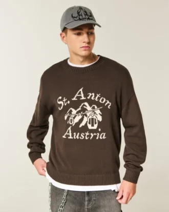 Boxy St. Anton Austria -graafinen neulepusero
