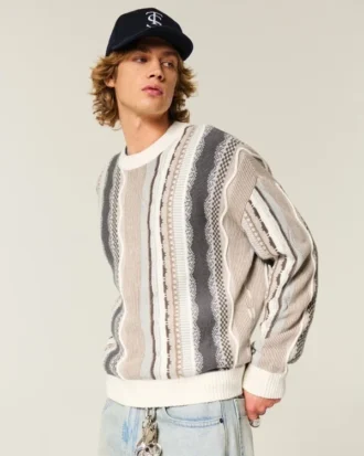 Boxy Striped Crew Sweater Boxy Striped Crew Sweater