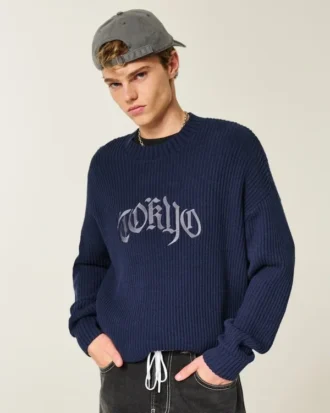 Boxy Tokyo Graphic Crew Sweater Boxy Tokyo Graphic Crew Sweater