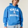 Boxy Yale Bulldogs -grafiikkahuppari Boxy Yale Bulldogs -grafiikkahuppari