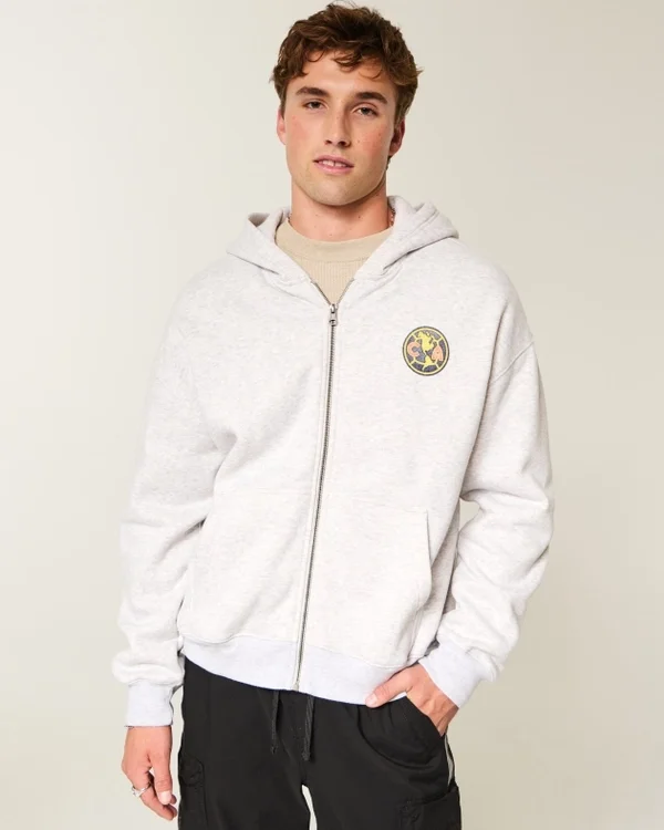Boxy Zip-Up Club América Las Águilas -grafiikkahuppari Boxy Zip-Up Club América Las Águilas -grafiikkahuppari