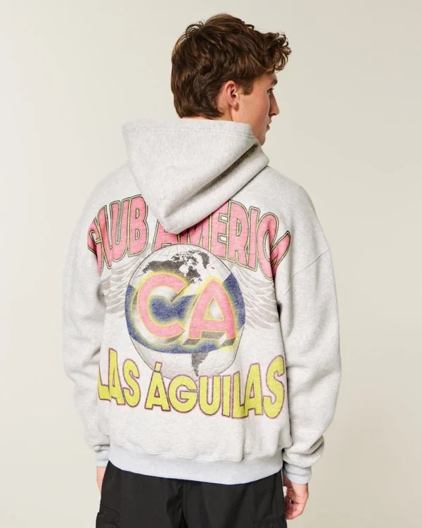 Boxy Zip-Up Club América Las Águilas -grafiikkahuppari Boxy Zip-Up Club América Las Águilas -grafiikkahuppari