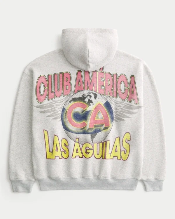Boxy Zip-Up Club América Las Águilas -grafiikkahuppari Boxy Zip-Up Club América Las Águilas -grafiikkahuppari