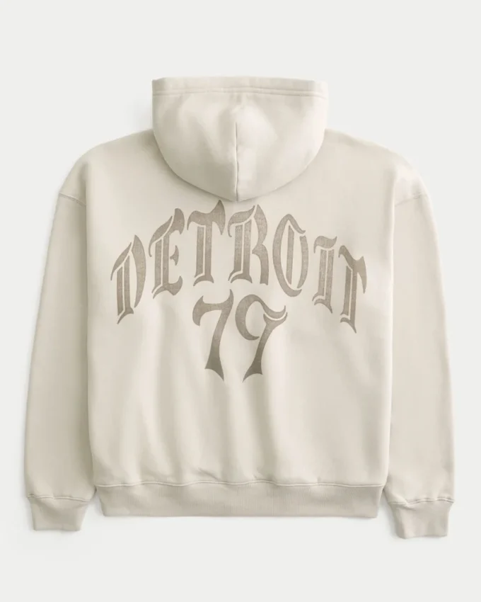 Boxy Zip-Up Detroit 79 -grafiikkahuppari Boxy Zip-Up Detroit 79 -grafiikkahuppari